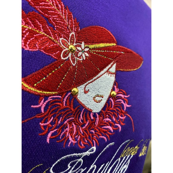 Vintage Red Hat Society XS Petite Shirt Purple With a Red Hat Fabulous Bonworth - Picture 8 of 8